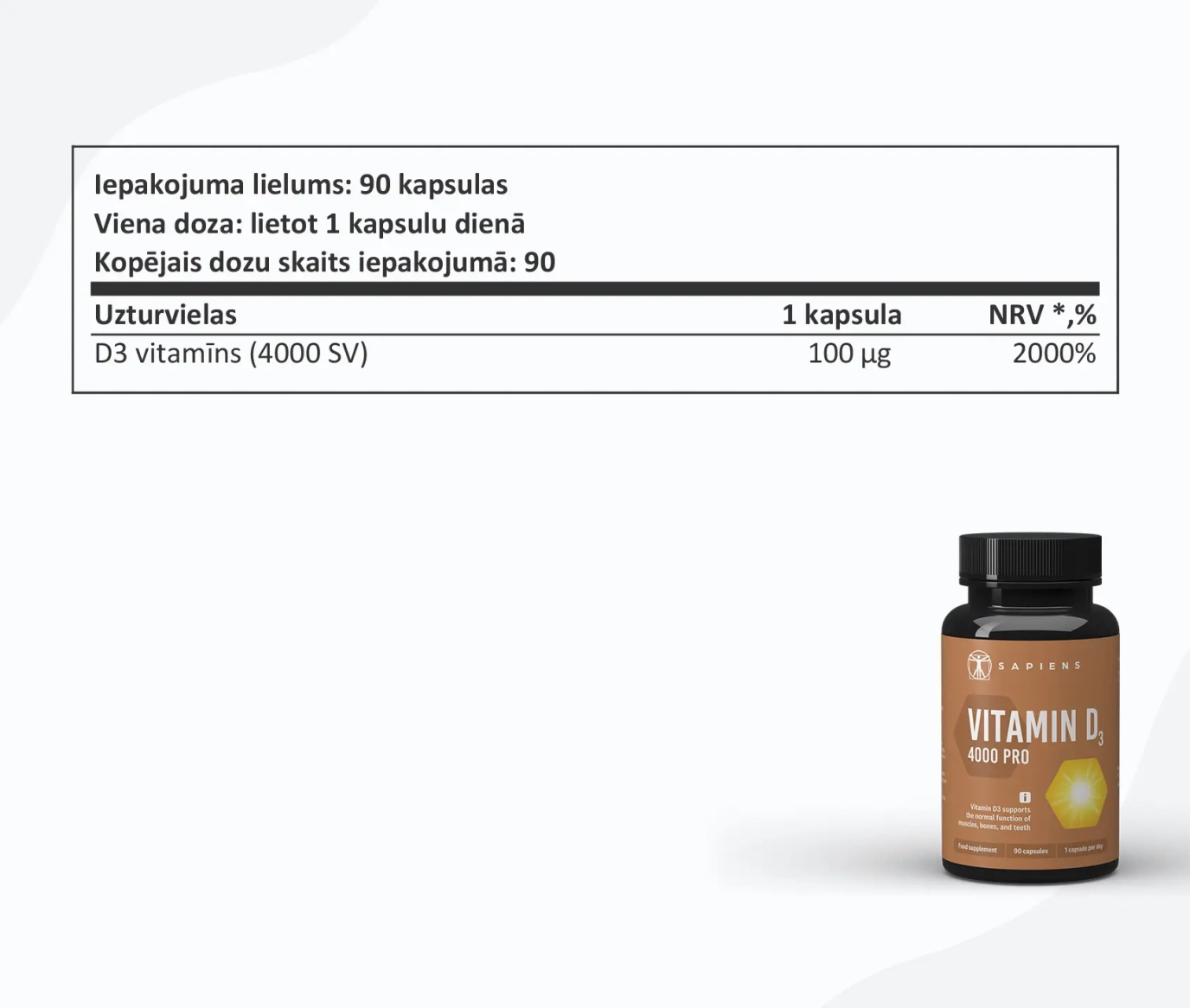 D3 Vitamīns 4000 PRO