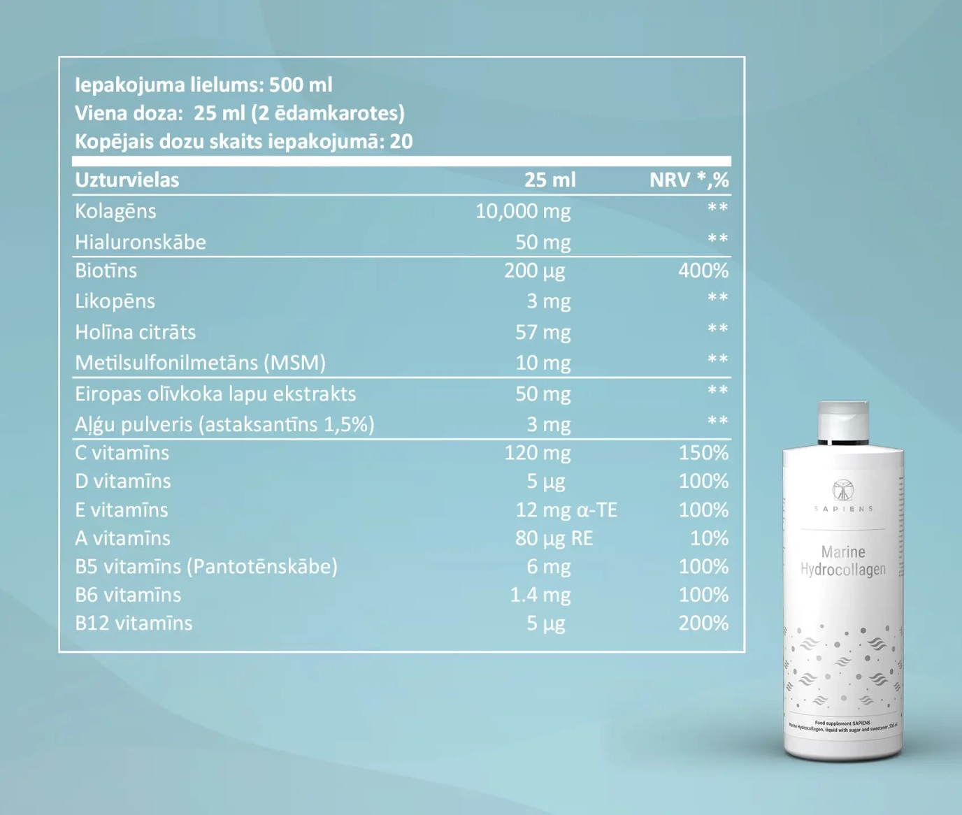 Jūras Hidrokolagēns (ar hialuronu) x 3 Komplekts