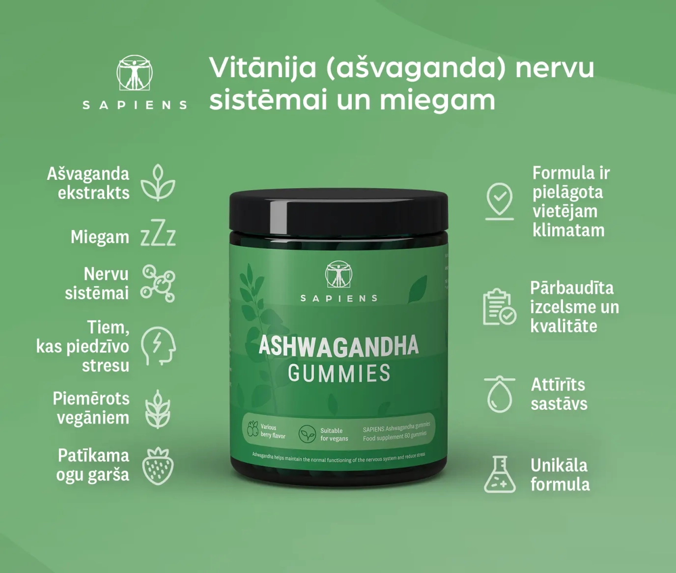 Ašvagandas želejas konfektes