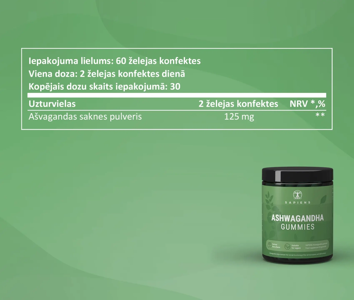 Ašvagandas želejas konfektes