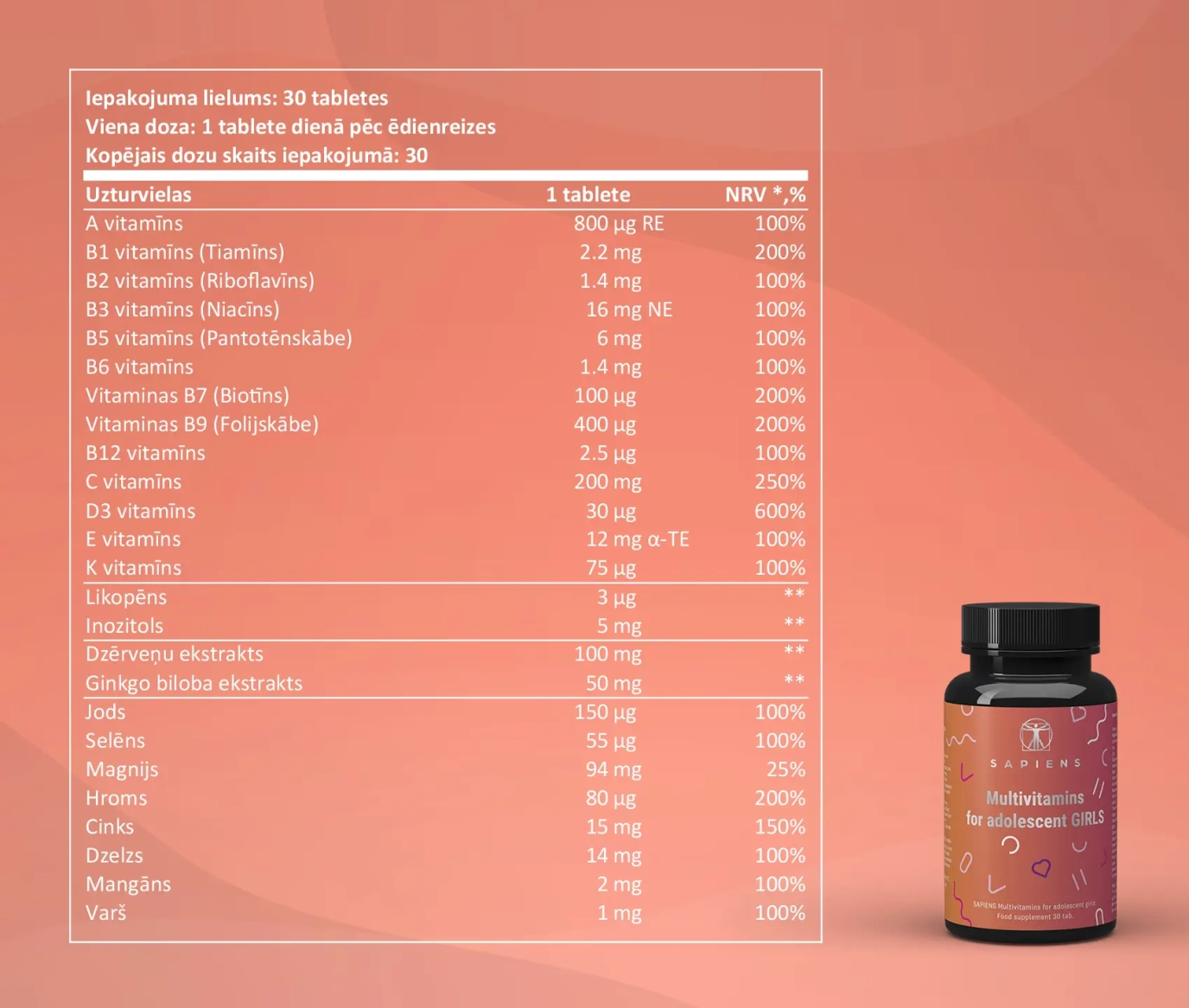 Multivitamīni Meitenēm 1+1