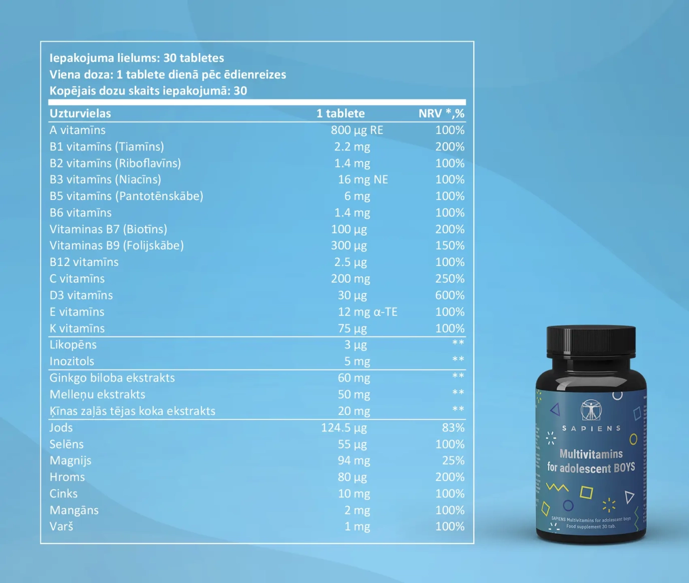 Multivitamīni Zēniem 1+1