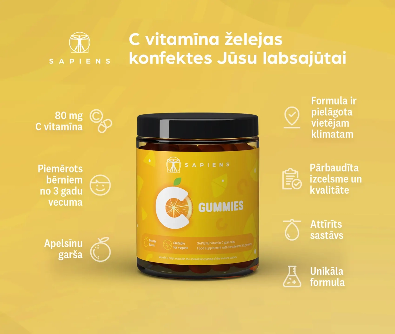 C vitamīna želejas konfektes