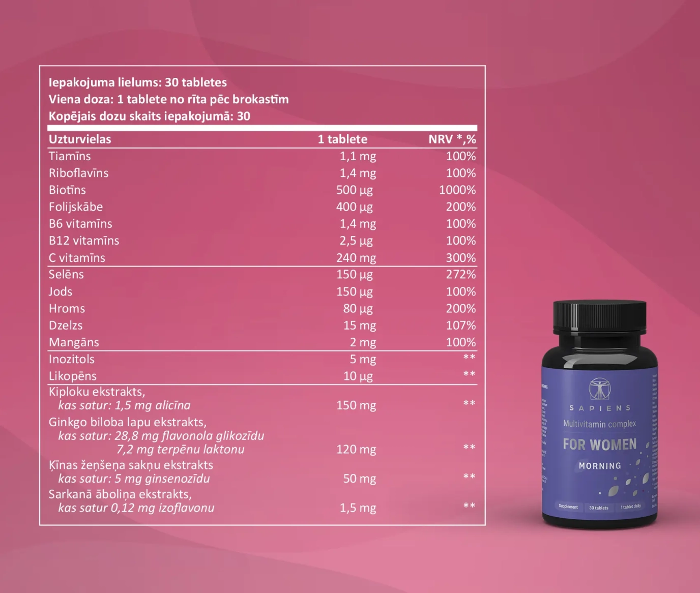 Multivitamīnu komplekss Sievietēm x 3 Komplekts