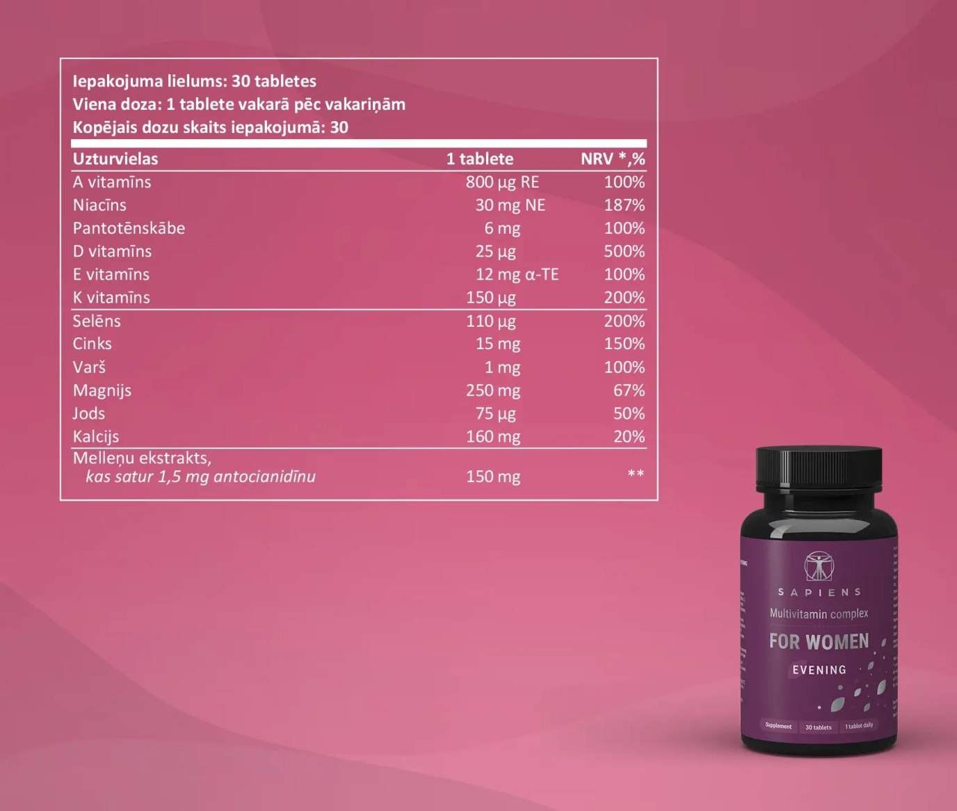 Multivitamīnu komplekss Sievietēm x 3 Komplekts