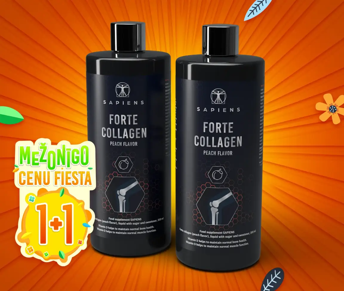 Forte kolagēns - persiku garša (locītavām ar vit. D) 1+1